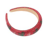 FOMIYES Diadema Ancha de Navidad con Cristales Barrocos Diadema Acolchada con Gruesa Accesorio Festivo para Niñas y Mujeres Banda de Pelo Brillante para Fiestas Navideñas
