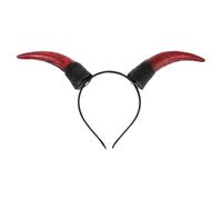 FOMIYES Diadema de cuernos de para Halloween: tocado realista de astas - tocado de cuernos de demonio - gótico para fiestas temáticas de disfraces de cosplay, rojo