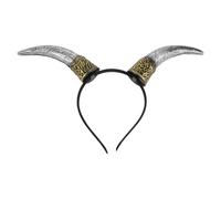 FOMIYES Diadema de cuernos de para Halloween: tocado realista de astas - tocado de cuernos de demonio - gótico para fiestas temáticas de disfraces de cosplay, gris