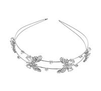 FOMIYES Diadema De Diamantes De Imitación Para Mujer Banda Para El Cabello Diadema De Novia De Doble Capa Tocado De Boda Para Damas De Honor
