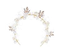 FOMIYES Diadema de Flores de Perla para Novia Diadema Gemas de Imitación Joyería Cabello Boda