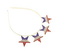 FOMIYES Diadema De Mujer Rhinestones Del 4 de Julio Rhinestones US American Flag Star Day Day Dadband Patriótica Cabezal Boppers para El Día de Los Veteranos Memoriales