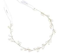 FOMIYES Diadema De Perlas Dorada Diadema De Novia Artesanal Perlas y Cristales Accesorios Cabello Para Fiestas y Bodas