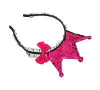 FOMIYES Diadema Reina Princesa con Lazo y Encaje 1 Unidad Tamaño Único Accesorios para Cabello Boda Novia Fiesta Dama Honor Tocado Elegante Rosa Fucsia