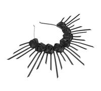 FOMIYES diademas de halloween para mujer sirena velo de despedida de soltera tocados de novia para boda tocado de festival bride dia de muertos tocado diadema de diosa tela Black