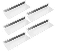 FOMIYES Divisores de Estante de Plástico PVC en Forma de L, 5 Piezas, Diseño de Ángulo Recto 90°, Estables y Seguros para Clasificar Bebidas y Productos en Dormitorio o Sala