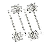 FOMIYES Elegante Horquilla para El Pelo de Boda con Diamantes de Imitación Plateados para Mujer Juego de 2 Diseño de Flores