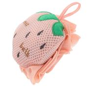 FOMIYES Esponja Exfoliante de Baño Forma de Fresa Rosa, Diseño Grande y Material de Poliéster para Limpieza Vigorizante en Ducha y Baño