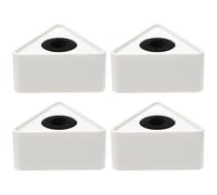 FOMIYES Estación de Micrófono Triangular de 4 Piezas para Entrevistas Logotipo, Soporte Abs Resistente y Banderas Pvc para Identificación Profesional en Eventos y Reportajes