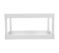 FOMIYES Estante de Almacenamiento de Plástico Multifunción para Baño, Tamaño Pequeño, Doble Capa, Organizador para Artículos Diversos, Adecuado para Espacio sobre Lavadora y Lavabo, Orden