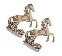 FOMIYES Estatua de Caballo de Latón 2 Piezas para Decoración de Escritorio Año Chino Feng Shui Símbolo de Buena Suerte y Prosperidad para Hogar y Oficina Tradicional China
