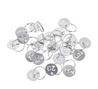 FOMIYES Etiquetas Numeradas Acero Inoxidable Anilla 20 Piezas 23Mm Identificadores de Llaves Etiquetas para Equipaje Organización