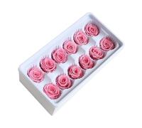 FOMIYES Flores Preservadas 12 Piezas Rosas Inmortales 3-4 CM Cabezas Rosa Clara Material para Ramos Hechos a Mano Decoración Bodas