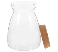 FOMIYES Frasco de Vidrio Redondo para Micropaisaje con Tapón de Corcho, Tarro Hidropónico para Plantas Pequeñas, Contenedor Sellado de 3 Cm para Escritorio, Decoración de Interior
