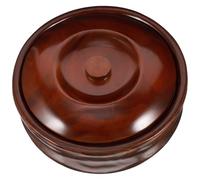 FOMIYES Frutero de Madera con Tapa, Bowl para Snacks y Frutas, Tamaño 22-23x7,5 Cm, Color Café, Apto para Hogar y Tienda, Caja de Aperitivos Ligera y Duradera