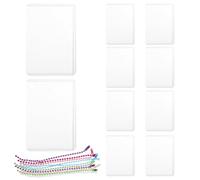 FOMIYES Fundas para Coleccionar Tarjetas Fotográficas 10 Juegos, Protector Plástico Transparente para Fotos, Portatarjetas Portátil Resistente, Llavero con Cadena para Oficina y Uso