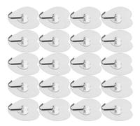 FOMIYES Gancho Adhesivo Forma Corazón 20 Unidades Acero Inoxidable Transparente para Colgar Toallas y Abrigos en Cocina Baño sin Taladro Autoadhesivo Multiusos Hogar