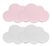 FOMIYES Ganchos de Pared de Madera 4 Piezas Estilo Nórdico Diseño Nube en Tonos Claros y Rosados para Colgar Ropa y Mochilas, Perchero Decorativo para Dormitorio Infantil y Baño