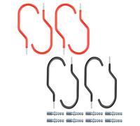 FOMIYES Ganchos de Pared para Bicicletas 8 Piezas 4 Rojos 4 Negros Tubos de Expansión PE Gancho Duradero de Acero Recubierto para Interiores Montaje Seguro en Paneles de Yeso Ahorro