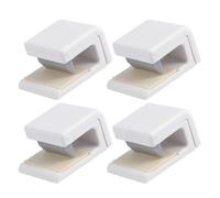 FOMIYES Ganchos sin Taladro para Baño 4 Piezas, Clips de Plástico de Color Claro para Colgar Pasta de Dientes, Toallas y Artículos de Uso Diario, Soportes Multiusos para Organización