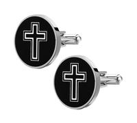 FOMIYES Gemelos Cruzados de Acero para Hombre Par de Botones Decorativos Negros para Camisa Cierres de Ropa Masculinos Elegantes Accesorios Versátiles para Fiestas y Uso Diario