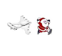 FOMIYES Gemelos de Papá Noel de Navidad Gemelos de Camisa de Moda para Hombres y Mujeres Botones de Puño Festivos para Decoración de Fiesta