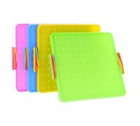 FOMIYES Geoplano de Doble Cara Bandas Elásticas 4 Juegos para Actividades Matemáticas Manipulativas en Primaria 16 CM y Rompecabezas de Formas Educativas