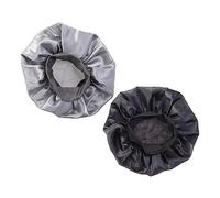 FOMIYES Gorros De Dormir Elásticos Lado Ancho 2 Unidades Para Mujeres y Niñas, Talla Grande, Anti Caída, Colores Negro y Plateado, Uso Nocturno Para Cuidado Del Cabello
