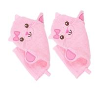 FOMIYES Guantes de Baño para Niños en Forma de Animales, 2 Piezas de Algodón Rosa Que Crean Espuma Rica y Previenen Bacterias, Ideales para Viajes de Camping