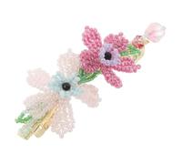 FOMIYES Handmade Beaded Flower Spring Hair Clips Floral Snap Hairpins For Ponytails Updos Charming Accessories For School Parties Casual Wear