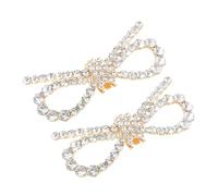 FOMIYES Hebillas para Zapatos de Novia con Diseño de Lazo y Cristales Brillantes Accesorios Decorativos DIY Desmontables para Tacones Joyería para Bodas