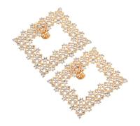 FOMIYES Hebillas para Zapatos de Tacón Alto Desmontables Purpurina y Gemas de Imitación, Accesorios Decorativos Metálicos para Bodas, Fiestas y Eventos Formales, 1 Par
