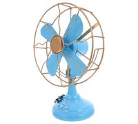 FOMIYES Hierro, Ventilador Retro de Escritorio, Azul, Adorno de Sobremesa, Modelo de Ventilador de Mesa Retro, Objeto de Colección, Accesorio para Fotos, Decoración Vintage para Salón