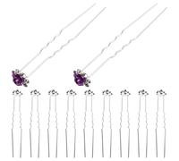 FOMIYES Horquillas de Rosa Gemas de Imitación 20 Piezas Pequeñas U Forma para Novia Accesorios de Cabello Brillantes para Fiestas y Bodas Fáciles de Manejar