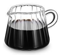 FOMIYES Jarra de Leche de Vidrio de Borosilicato 200ml, Taza Transparente para Espumar Leche, Jarra Pequeña Práctica para Crema y Jarabe, Tamaño 6x6.3 Cm, Uso Multifuncional en Cocina