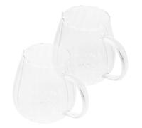 FOMIYES Jarra de Leche de Vidrio Resistente al Calor 2 Piezas, Jarra Pequeña para Crema y Té con Diseño de Rayas, Contenedor Portátil Multifunción Adecuado para Café y Bebidas en Hogar