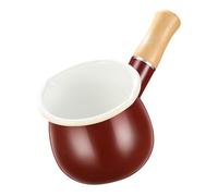 FOMIYES Jarra Esmaltada Asa y Vertedor, Olla Pequeña para Leche y Crema, Uso en Cocina Doméstica y Alimentación Infantil, Portátil y Práctica