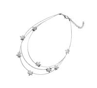 FOMIYES Joyas de Collar Decorativo de Doble Colgante de Estrella Cadena para Clavícula Obsequio de Collar para Mujer Accesorio Cuello Bisutería de Plata