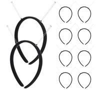 FOMIYES Juego de 10 Diademas Negras con Resortes Resistentes y Diseño Único para Fiestas Temáticas y Disfraces de Halloween, Accesorios Multifuncionales para Mujeres
