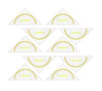 FOMIYES Juego de 10 Escuadras Transparentes Pequeñas con Mango Regla Triangular de Plástico Resistente para Dibujo Técnico y Geometría Kit Multifuncional Escolar y Profesional
