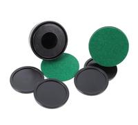 FOMIYES Juego de 2 Empujadores de Hockey sobre Hielo de Plástico Negro 60Mm 4 Discos Redondos de 51Mm y 2 Paños de Felpa para Juegos de Mesa Interiores