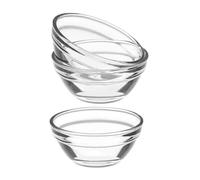 FOMIYES Juego de 3 Cuencos de Vidrio para Postres y Refrigerios, Pequeños y Apilables, Resistentes al Microondas y Lavavajillas, para Uso en Hogar y Restauración