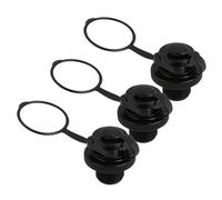 FOMIYES Juego de 3 Válvulas Espiral de Repuesto para Kayak y Bote Inflable Tapones de Aire de Rosca Antifugas sin Base Válvula Blanca y Negra para Colchones y Balsas Inflables