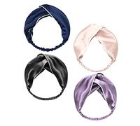 FOMIYES Juego de 4 Diademas de Seda Elásticas y Lavables Cabello Diseño de Ala Ancha, Ideales para Ciclismo y Paseo, Accesorios Prácticos Pelo Color Aleatorio