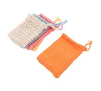 FOMIYES Juego de 5 Bolsas de Jabón en Barra Portátiles de Algodón Y Lino Natural con Red Espumosa para Exfoliar El Cuerpo de Los Hombres Cómodas para La Rutina Diaria