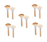 FOMIYES Juego De 5 Brochas De Maquillaje En Forma De Abanico Suaves Y Para Iluminar Con Mango Aplicador De Maquillaje Para Rostro Herramientas De Maquillaje Para Mujer 2 Unidades X 5