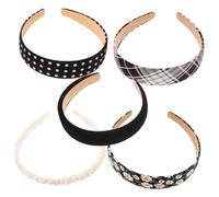 FOMIYES Juego De 5 Diademas De Tela Para Mujer Diademas Para Adolescentes Diademas Negras Para Niña Diademas De Tela De Moda