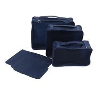 FOMIYES Juego de 6 Bolsas Organizadoras para Ropa Ventana Transparente, Contenedores de Almacenamiento para Equipaje, sin Logo, Color Azul Oscuro, Ideales para Armario y Viajes