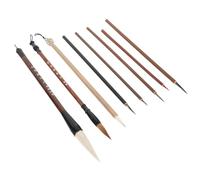 FOMIYES Juego de 8 Pinceles de Caligrafía China para Pintura y Escritura Porta Pinceles de Madera Resistente Punta Reforzada para Dibujo y Acuarela Adecuado para Caligrafía Japonesa y