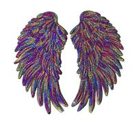 FOMIYES Juego de Alas de Lentejuelas: 1 par de Alas de Ángel Parches con Purpurina- ALAS Brillantes Apliques de Hierro en Insignias Alas Bordadas Parches para Ropa DIY Chaquetas